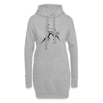 Berg, Alpen - Hoodie-Kleid - Grau meliert - Vorne