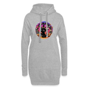 Spooky kitty Halloween 4 - Sweat-shirt à capuche long Femme - gris chiné - Devant