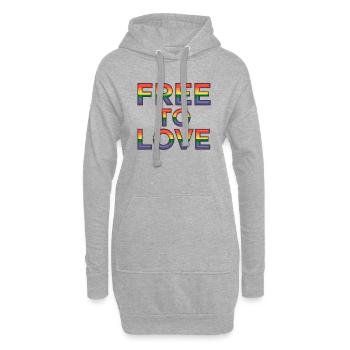 Free to love - LGBT - Hoodie-Kleid - Grau meliert - Vorne