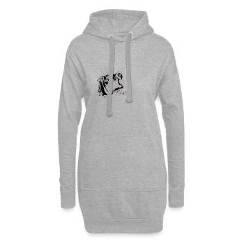 Moo Deng, Nilpferd, illustration, hippo - Hoodie-Kleid - Grau meliert - Vorne