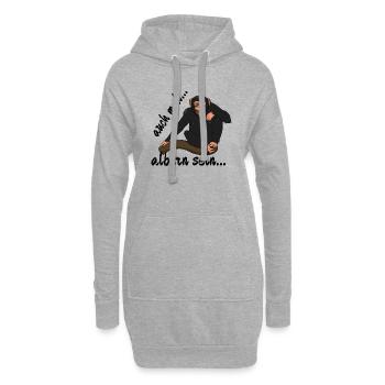 Schimpanse "auch mal albern sein..." - Hoodie-Kleid - Grau meliert - Vorne