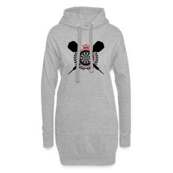 Darts Dartpfeil Dartscheibe - Hoodie-Kleid - Grau meliert - Vorne