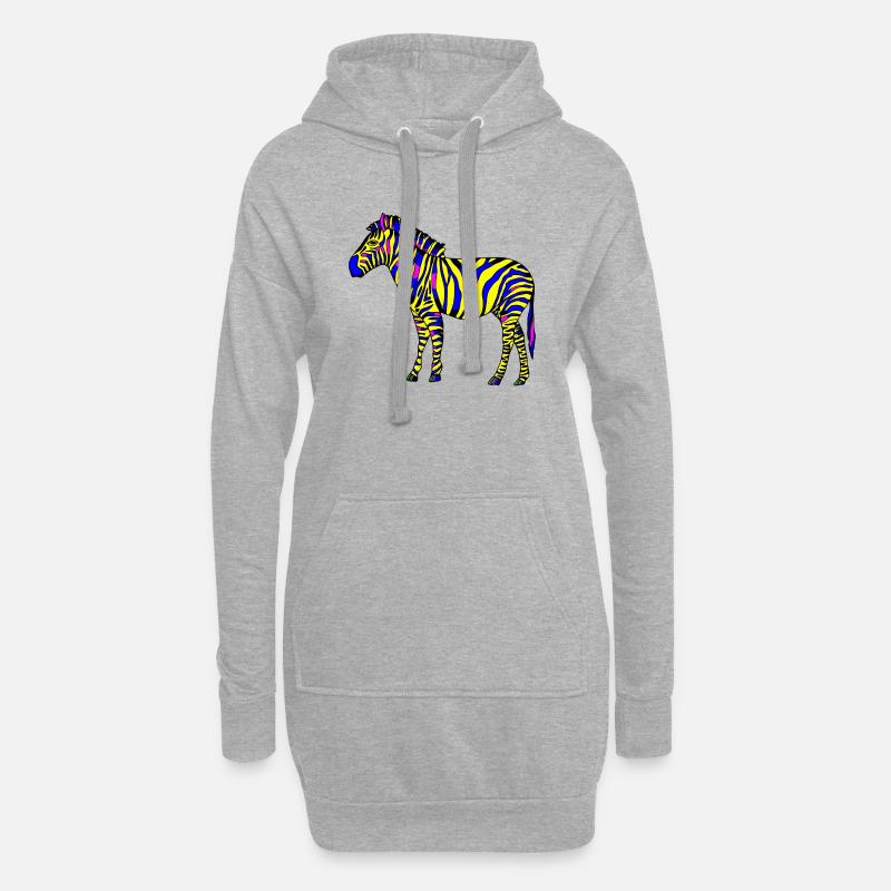Zebra - Hoodie-Kleid - Grau meliert