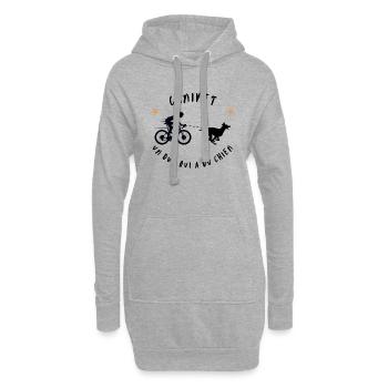 Canivtt femme Bikejoring Canibike Canivélo - Sweat-shirt à capuche long Femme - gris chiné - Devant