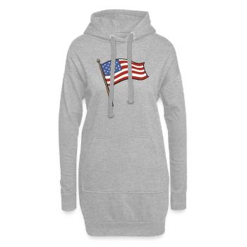 Drapeau des États-Unis - Sweat-shirt à capuche long Femme - gris chiné - Devant