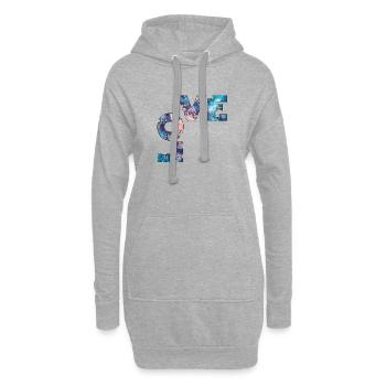 LOVE - Sweat-shirt à capuche long Femme - gris chiné - Devant