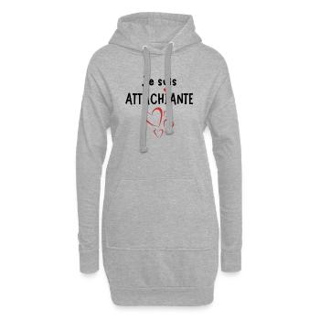 Je suis attachante chiante je suis amoureuse - Sweat-shirt à capuche long Femme - gris chiné - Devant
