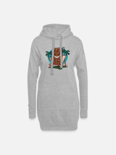Lustig Dubai Schokolade Pistazie Pistazien Schoko - Hoodie-Kleid - Grau meliert