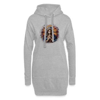 Sainte Marie Marie Vierge Marie Sainte - Sweat-shirt à capuche long Femme - gris chiné - Devant
