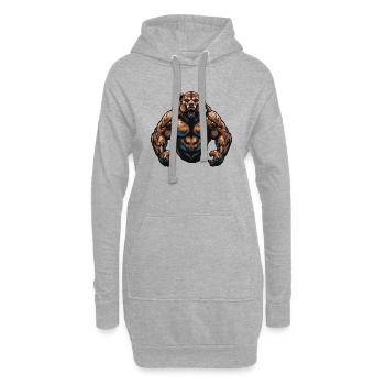 Muscles du grizzli - Sweat-shirt à capuche long Femme - gris chiné - Devant