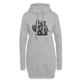 Couronne de dessin animé de rhinocéros - Sweat-shirt à capuche long Femme - gris chiné - Devant