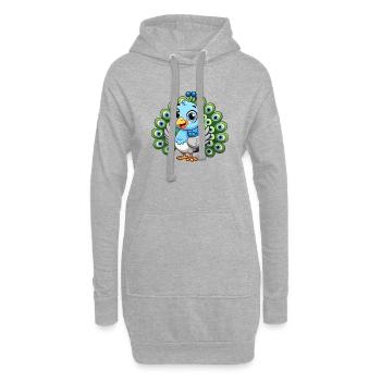 Pfauenkind - Hoodie-Kleid - Grau meliert - Vorne