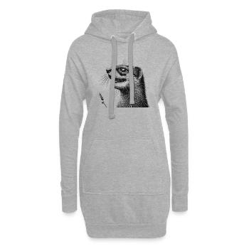 Hermine - Sweat-shirt à capuche long Femme - gris chiné - Devant