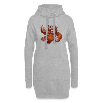 Uran Utan Mutter mit Kind herumtollt - Hoodie-Kleid - Grau meliert - Vorne