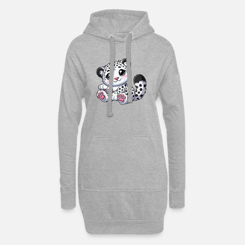 Sneleopard - Hoodie-kjole - grå meleret