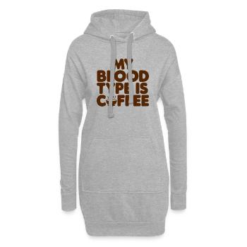 Meine Blutgruppe ist Kaffee - Hoodie-Kleid - Grau meliert - Vorne