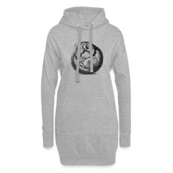 Loir - Sweat-shirt à capuche long Femme - gris chiné - Devant
