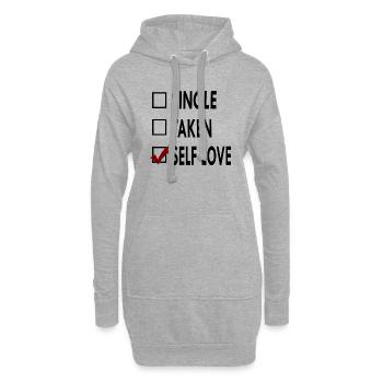 SINGLE noir blanc SELF - Sweat-shirt à capuche long Femme - gris chiné - Devant