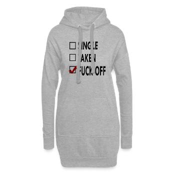 SINGLE noir blanc FUCK - Sweat-shirt à capuche long Femme - gris chiné - Devant