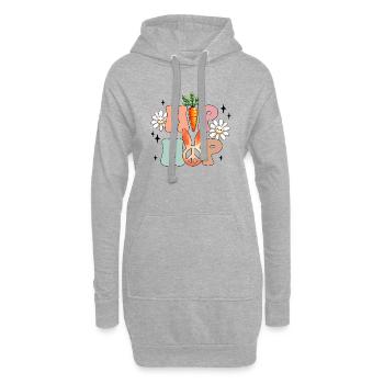 Pâques Pâques Lapin Veille de Pâques Dimanche de Pâques Oeuf de Pâques Printemps - Sweat-shirt à capuche long Femme - gris chiné - Devant