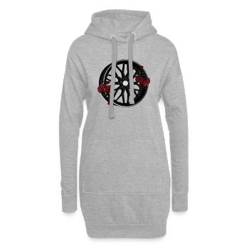 Felge Blume - Hoodie-Kleid - Grau meliert - Vorne