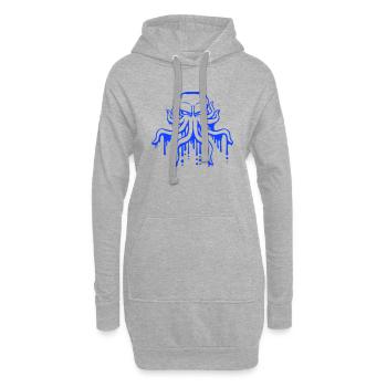 pieuvre graffiti goutte peinture en aérosol calmar - Sweat-shirt à capuche long Femme - gris chiné - Devant