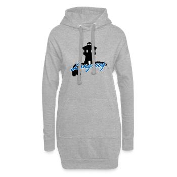 Langeoog Umriss & Wasserturm - Hoodie-Kleid - Grau meliert - Vorne