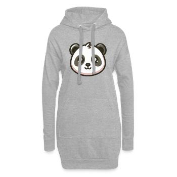 Visage pastel panda - Sweat-shirt à capuche long Femme - gris chiné - Devant