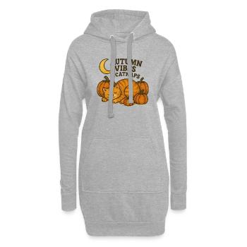 Automne Catnap Citrouille Humeur - Sweat-shirt à capuche long Femme - gris chiné - Devant