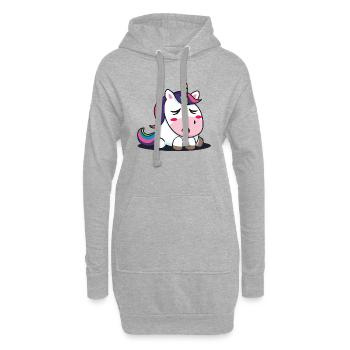 Bébé licorne - Sweat-shirt à capuche long Femme - gris chiné - Devant