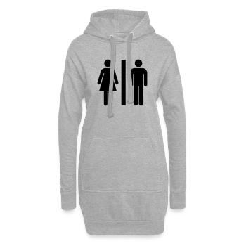 WC - Toilette - Mann - Frau - Hoodie-Kleid - Grau meliert - Vorne