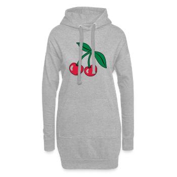 Kirsche - Hoodie-Kleid - Grau meliert - Vorne