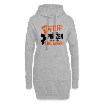 Hundeshirt: Ich nehm den Malteser - Hoodie-Kleid - Grau meliert - Vorne