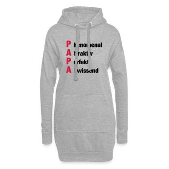 Papa - Hoodie-Kleid - Grau meliert - Vorne