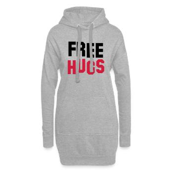 free hugs - Hoodie-Kleid - Grau meliert - Vorne