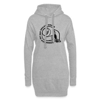 Ladedruck ist der geilste Druck - Hoodie-Kleid - Grau meliert - Vorne