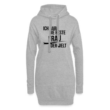 Ich habe die beste frau der welt - Hoodie-Kleid - Grau meliert - Vorne