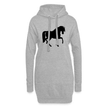 Pferd - Hoodie-Kleid - Grau meliert - Vorne