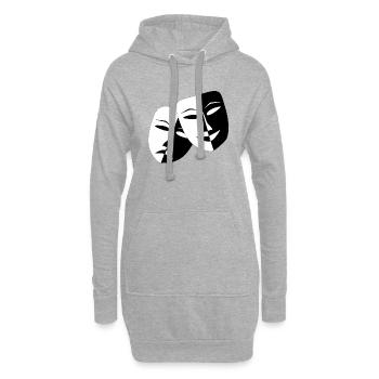 Theater Masken - Sweat-shirt à capuche long Femme - gris chiné - Devant
