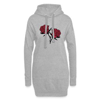 roses4 - Sweat-shirt à capuche long Femme - gris chiné - Devant