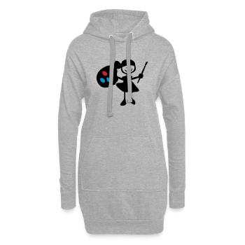 painter_girl - Hoodie-Kleid - Grau meliert - Vorne