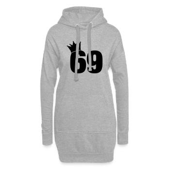 69_krone_f1 - Hoodie-Kleid - Grau meliert - Vorne
