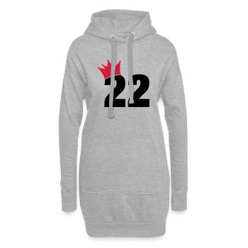 22_krone_f2 - Hoodie-Kleid - Grau meliert - Vorne