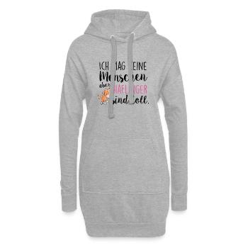 Haflinger sind toll - Hoodie-Kleid - Grau meliert - Vorne