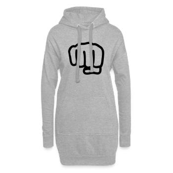 poing - Sweat-shirt à capuche long Femme - gris chiné - Devant