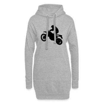 Moto-Cross - Hoodie-Kleid - Grau meliert - Vorne