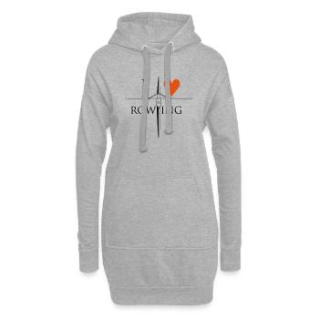 i love rowing - Hoodie-Kleid - Grau meliert - Vorne