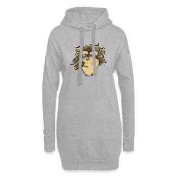 Chimpanzé - Sweat-shirt à capuche long Femme - gris chiné - Devant