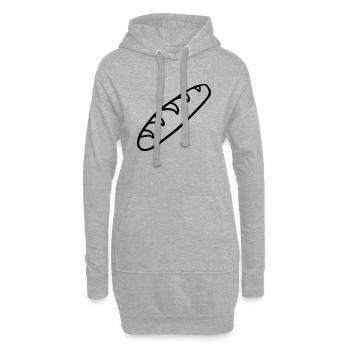 pain baguette boulanger aliment boulangerie - Sweat-shirt à capuche long Femme - gris chiné - Devant