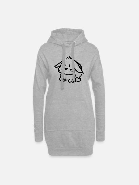 Hase - Hoodie-Kleid - Grau meliert